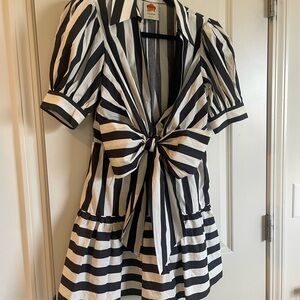 FARM Rio Black and White Striped Shirt